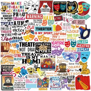50pcs Théâtre Stickers Stickers Drama Life Graffiti Autocollant Funny Theatre Mots de dessins décalants pour carnet de guitare Brandard Skateboard bagages