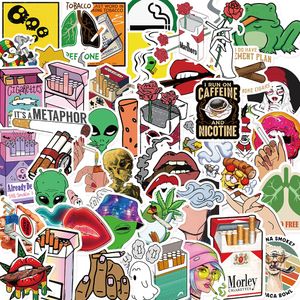 50pcs mauvaises herbes autocollants fumer Cool autocollants vape étanche cahier bagages valise Graffiti autocollant bricolage enfant jouet