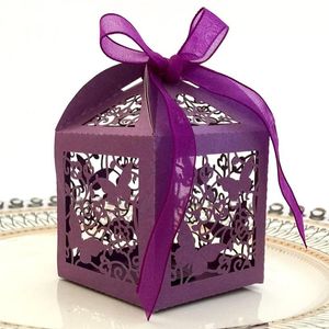 Boîtes à bonbons de mariage blanches et roses, coffret cadeau découpé au Laser en forme de cœur d'amour, boîtes à bonbons de mariage, décorations de fête, 180l, 50 pièces