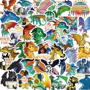 50 pièces ailes de feu Dragon Animal dessin animé autocollant bricolage téléphone portable bagages Skateboard Graffiti décalcomanies amusant pour enfant