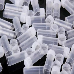 50Pcslot 5ml Botellas de muestra de plástico Mini Viales de almacenamiento transparente Caja de píldoras Cápsulas Contenedores de almacenamiento Frascos Tubo de ensayo Olla para tapa