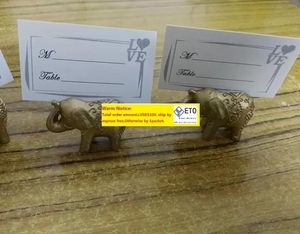 50pcslot Lucky Gold Elephant Place Card Holders Table Name Holder Wedding Party Favors