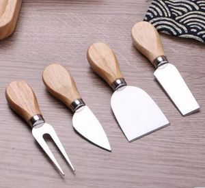Ensemble de couteaux à barde, manche en chêne, Kit de couteaux à fromage, outils de cuisine, accessoires utiles, 50 ensembles 4 pièces/ensembles
