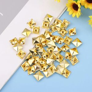 50sets 6-12 mm Pyramide Forme carrée Rivets Sac Chaussures Bracelets CELTS FIX STADS METAL Square Pikes DIY Artisanat Assessories