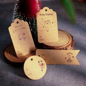 50sets Christmas Vintage Paper Tags créatif Santa Claus Snowman Deer Deer Cadeau Tags 10 motifs Packaging Packaging Hang Tag Garment Label