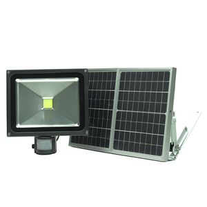 Luz de seguridad Solar detectada por movimiento de 50W con sensor de movimiento, luz de advertencia, luz de relleno de visión nocturna impermeable para cámara CCTV