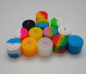 50X 2ML mini colores surtidos Tarros de cera baratos Dab Recipiente redondo de silicona