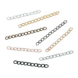 50x3mm bijoux composants composants chaîne en métal collier faisant la chaîne d'extension or argent cuivre couleur