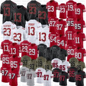 2024 Nouveau maillot de football Brock Purdy Christian McCaffrey George Kittle Nick Bosa Deebo Samuel Warner Rice Joe Montana Talanoa Hufanga Aiyuk