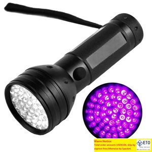 51 Linterna LED UV Detector de escorpión Buscador de cazadores Antorchas de luz negra ultravioleta Lámpara de luz de antorcha 395nm 5W