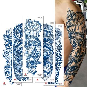 52 estilos diferentes tatuajes de brazo completo impermeable gradiente temporal tatuaje pegatinas jugo de hierbas tatuaje parche Geisha flor