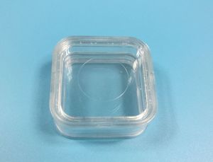 55*55*25mm PET Membran Ständer Halter box Klare Schwimmende Vitrine Ohrring Edelsteine Ring Schmuck Suspension verpackung Box