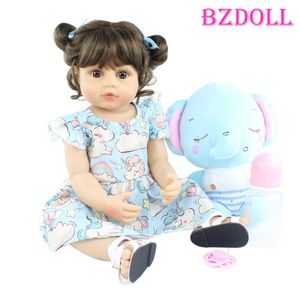 55cm / 48cm Silicone complet Reborn Baby Poupée pour fille Lifel-Neuf Toddler Bebe Bebe Boneca Kid Anniversaire Cadeau Populaire Toy Toy Q0910