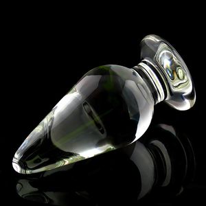 55mm verre transparent plug anal gode anus dilatateur extenseur butt plugs grand gros buttplug ass sex toys pour femme Y200422