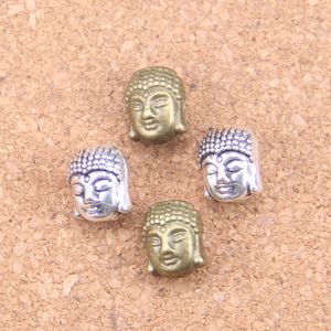 55 pièces Antique argent Bronze plaqué tête de bouddha pendentif à breloques collier à faire soi-même Bracelet résultats de Bracelet 11*9*7mm