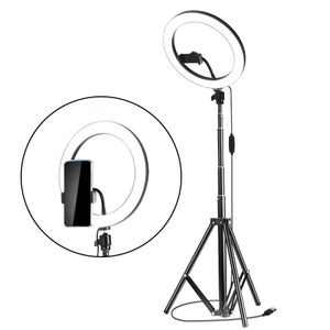 5600K LED Ring Light 10inch 26cm Lamp Dimmable Photography Studio Phone Video With 150CM Tripod Selfie Stick&USB Plug For Makeup