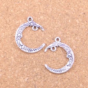 57 pièces Antique argent Bronze plaqué visage de lune pendentif à breloques collier à faire soi-même Bracelet Bracelet résultats 26*21mm