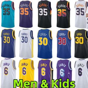 5A Haute Qualité LIVRAISON GRATUITE Vêtements de basket-ball 2023 James Stephen Curry Basket Jerseys Sports Hommes Enfants Jersey Kevin Durant City Mesh respirant 75e