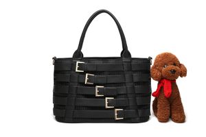 5A Top Mesdames Designer PU Sac 40cm Sac à main Sac à main Épaule Fourre-tout en cuir Puzzle Embrayage Mode Haute Qualité Luxe Noir Rouge Stripe Bandoulière Pet Carrier Sac En Gros