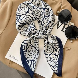 5color 70-70cm Imprimer Fleur Imiter Foulard En Soie Bandeau pour Femmes Mode Longue Poignée Sac Foulards Paris Épaule Fourre-Tout Bagages Ruban Tête Wrap