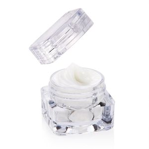 5G 5MLAcrylic Clear Samples Jars Bottles Travel Size Eye Shadow Containers Small Nail Powder Gittlers Pot Transparent Square Empty Container avec couvercle à vis