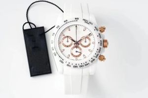 5G usine V11 Deluxe luxe ETA montre hommes boîtier en céramique blanche lunette saphir automatique chronographe 4130 étanche avec boîte numéro de série carte assortie
