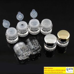 5G Mini Forma de diamante Botella de polvo suelto Cajas vacías Caja de sombra de ojos con brillo cosmético de viaje Macetas Botellas con tamiz y tapas