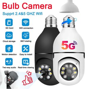 5G Wifi E27 Bulb Night Vision Camera Surveillance Full Color Automatic Human Tracking 4X Digital Zoom Video Security Monitor Cam