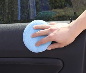 Almohadilla aplicadora de cera para el automóvil de espuma de 5 pulgadas de pulido de microfibra suave y almohadillas de detallado con o ninguna bolsillo para la limpieza del camión del automóvil