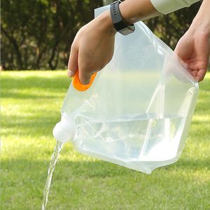 Sac à eau 5L / 10L pliable grande capacité PE Environmental Temperature Resistance Resistation Bag du porte-avion pour les sacs d'eau de voyage