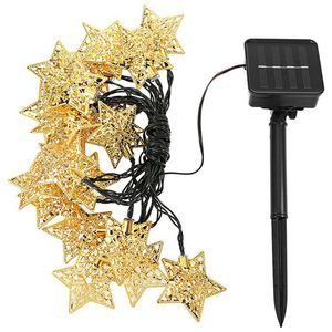 Luces de cuerda solar de 5m estrella al aire libre Twinkle Fairy Fiest Farty Xmas decorativos