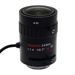 5 mégapixels Starlight F1.4 DC AUTO IRIS CS Mount objectif de vidéosurveillance à focale variable 1/2.7 pouces 2.8-9mm pour caméra Starlight/5MP Box