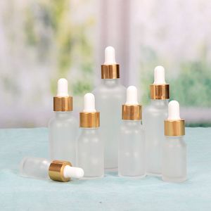 5 ml 10 ml 15 ml 30 ml 50 ml 100 ml flacon compte-gouttes en verre dépoli vide emballage cosmétique flacons flacons compte-gouttes d'huile essentielle bouteilles avec pipette