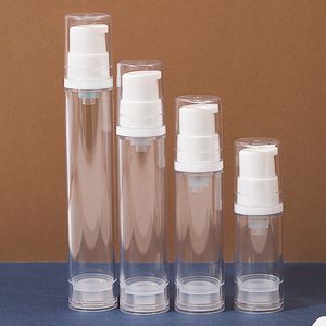 5ml 10ml 15ml Botella de vacío transparente vacía Envase cosmético sin aire Bomba recargable Loción y botellas de spray