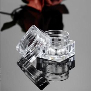 Pots carrés transparents de 5ML 5G avec couvercles à vis pour maquillage, lotion, crèmes, fard à paupières, échantillons de produits cosmétiques Jeffw