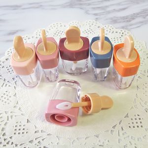 Bouteilles de brillant à lèvres vides colorées de 5ml, rose, vert, Orange, en forme de crème glacée, Tube de rouge à lèvres mignon pour filles