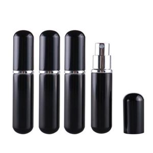 5 ml Herramientas de maquillaje de alta calidad Pequeña botella de spray de perfume de vidrio de aluminio negro 5cc Atomizador cosmético portátil F20172667 KBTRQ WMCNS