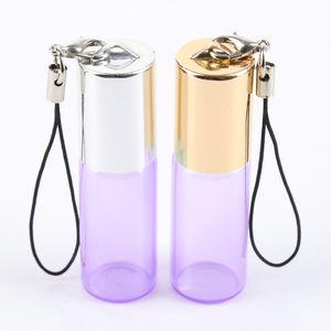 5 ml Pendentif Perle Lustre Couleur Rollon Métal Roller Ball Bouteille Huile Essentielle Vide Parfum Flacons En Verre Porte-clés Bouteilles À Rouleaux En Verre DH8570