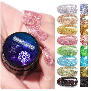 5ML Lentejuelas Nail Gel Paint UV Barniz Base semipermanente Manicure Primer Shimmer Diamond Shining Platinum Paint Nails Gels