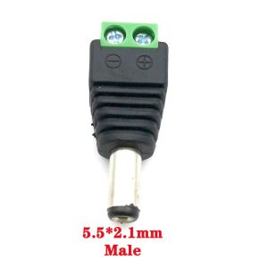 5pc / lot Male et femelle PLIGNE DE POWER DC 5,5 x 2,1 mm 5,5 * 2,5 mm 3,5 * 1,35 mm 12V 24V Jack Adaptateur Connecteur PLIG CCTV 5.5X2.1 2,5 1,35