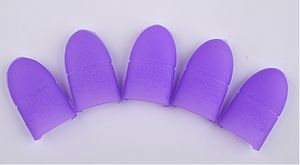 5pc Nail Art Conseils UV Gel Polish Remover Wrap Silicone Élastique Soak Off Cap Clip Manucure Nettoyage Vernis Outil Réutilisable Doigt DHL gratuit