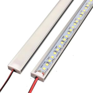 5 uds 50cm venta al por mayor de fábrica DC12V SMD 2835 30led 3000K LED tira rígida barra de luz carcasa de aluminio cubierta de Pc