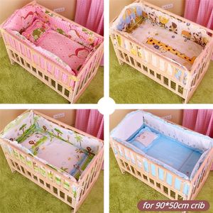 5PCS born Baby Bedding Set Crib With Bumper Cot s Kids Bed 90x50cm CP01S 220531