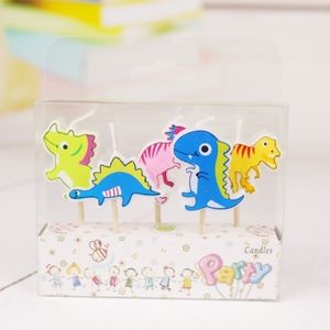 5 unids Cake Decor Dinosaur Boys Cartoon Candle Happy Birthday Party Supplies Niños favor para Topper Cupcake cake Decoración Y200618