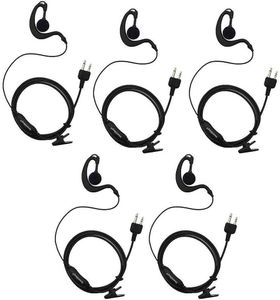 5pcs G Forme Clip-Eark Walkie Talkie Headset Earpiece avec micro est compatible avec Midland LXT118 GXT1000VP4 LXT500VP3 LXT600VP3