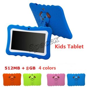 5 uds niños marca Tablet PC 7 pulgadas Quad Core niños tableta Android 4,4 Allwinner A33 google reproductor wifi altavoz grande con cubierta protectora