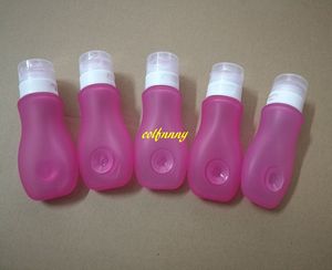 100 pcs/lot 89 ml bouteilles rechargeables de voyage rose Silicone soins de la peau Lotion shampooing Gel presser bouteille Tube conteneurs avec ventouse