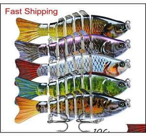 5 PPCS Lote Multisection Fish Baits Hard Lures 15 Color Mixto 10 cm 15 5G 6 Hooks Fishing Hooks Pesca Fishing Tackle Accesorios WA5565124