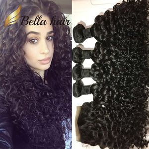 Bella Hair 8A 5pcs / lot Cheveux Péruviens avec Fermeture Supérieure Vierge 4 faisceaux Vague D'eau Weave Bundle Offres Tête Complète
