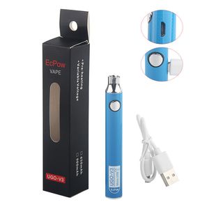 5pcs / lot ugo v ii vaporizer ego stylo ugo-vii 510 vape batterie 650 900 mAh venez avec micro-usb wire ecig vaping